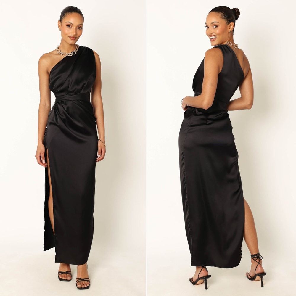 NEW | Petal & Pup | Nadia One Shoulder Maxi Dress in Black | Sz 6 - Picture 1 of 12